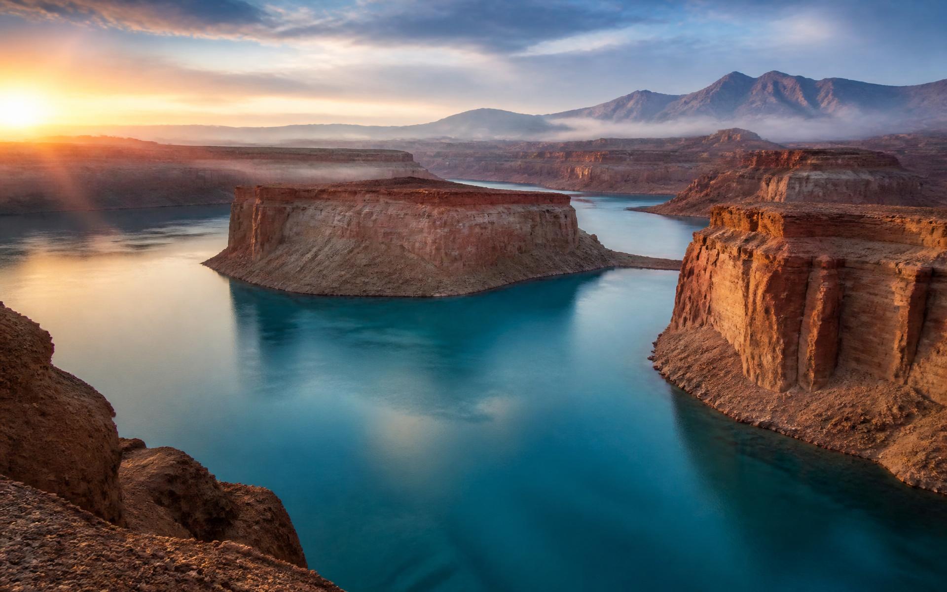 Sunrise over Band-e-Amir lakes in Bamyan, Afghanistan